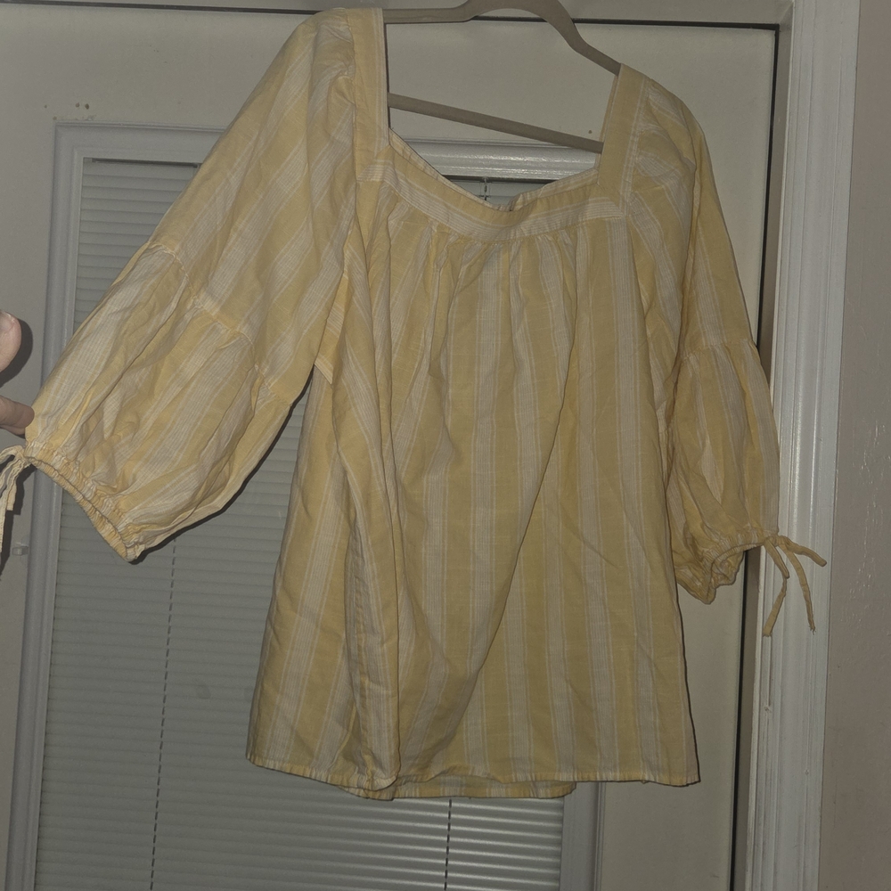 Erika Yellow Striped Women's Top